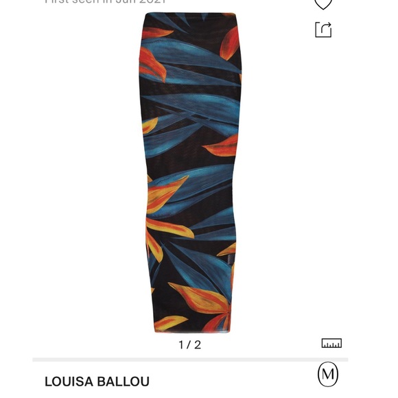 ISO LOUISA BALLOU MESH PRINTED MIDI PENCIL SKIRT COVER UP - Picture 4 of 6